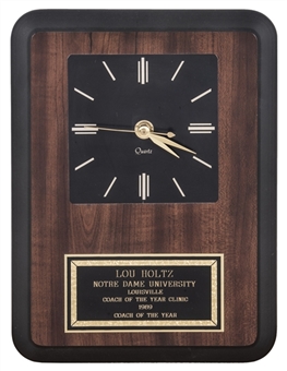 1989 Lou Holtz Coach of the Year Award Presented by the Louisville Coach of the Year Clinic (Holtz LOA)